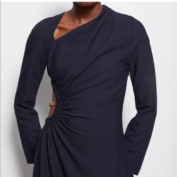 BRAND NEW WITH TAGS! Jonathan Simkhai Christie Gathered Cut-Out Midi Dress - Picture 1 of 5